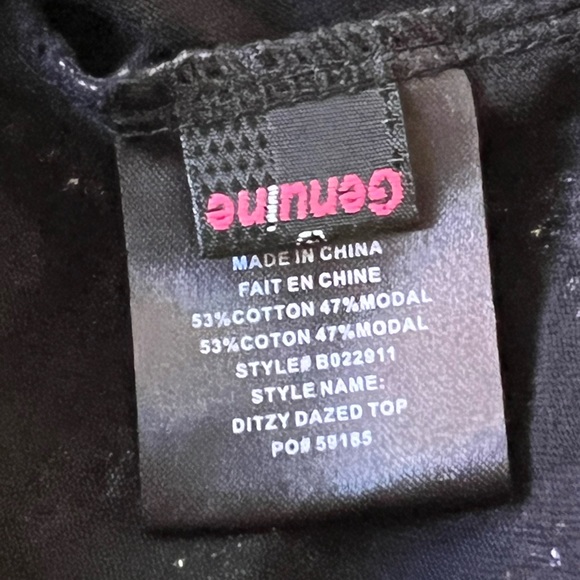 Volcom "Ditzy Dazed" Top - Black Floral Print - Flowy/Airy - Y2K - Junior's XL - Picture 16 of 16